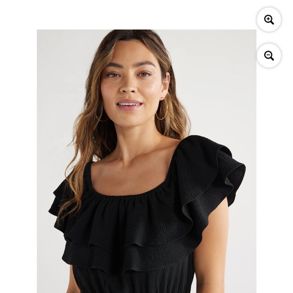 Sofia by Sofia Vergara Black Ruffle Midi Dress - Picture 4 of 6